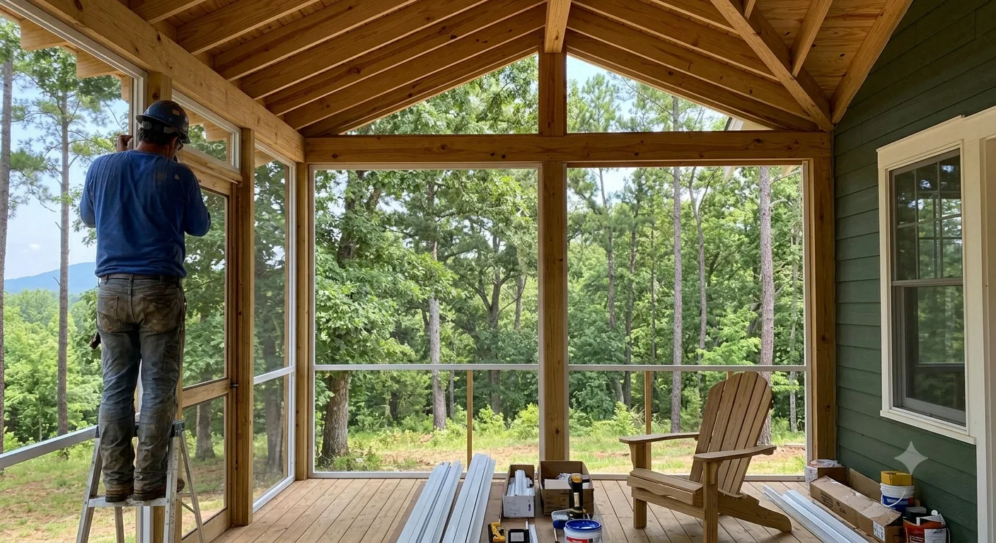 Screened porch installation Huntsville AL